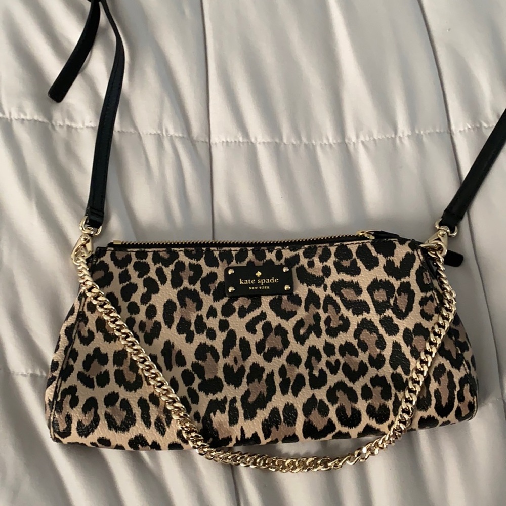 kate spade Leopard Print Crossbody Bag in Beige and Black